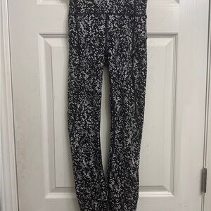 Lululemon Wunder Train Leggings Womens 2 Black Ditsy Floral